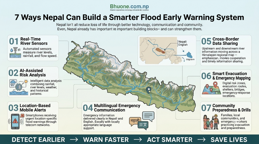 7 ways Nepal can build a smarter flood early warning system using river sensors, AI, mobile alerts and community preparedness